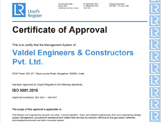 Certificate of Approval